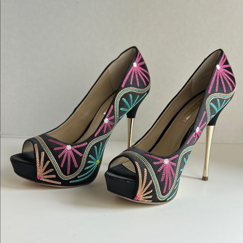 INC Colorful Embroidered Women's Heels